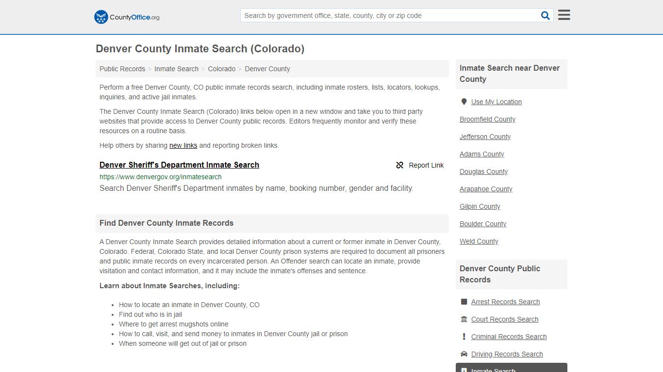 Inmate Search - Denver County, CO (Inmate Rosters & Locators)